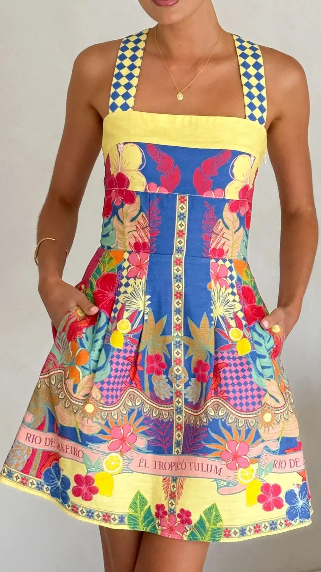 Sexy Elegant Tropical Printed Short Dress Women Spaghetti Strap Bodycon Mini Dresses 2026 Summer Dresses Beach Vacation Vestidos