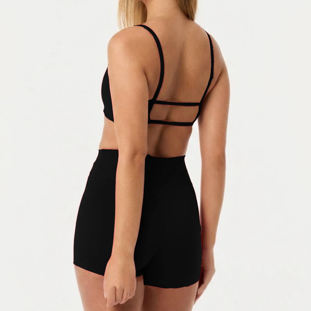 2PCS Yoga Set Outfit For Women Strappy Back Sports Bra Nude Athletic Leggings Fitness Gym Exercise Running Wear XP108