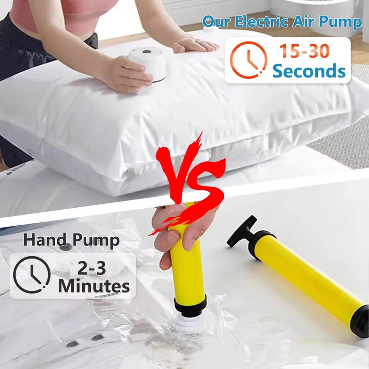EU/USA/CN Plug Electric Vacuum Pump High-Efficiency Air Extraction for Portable Travel Storage Bag Compression Clothing Quilts