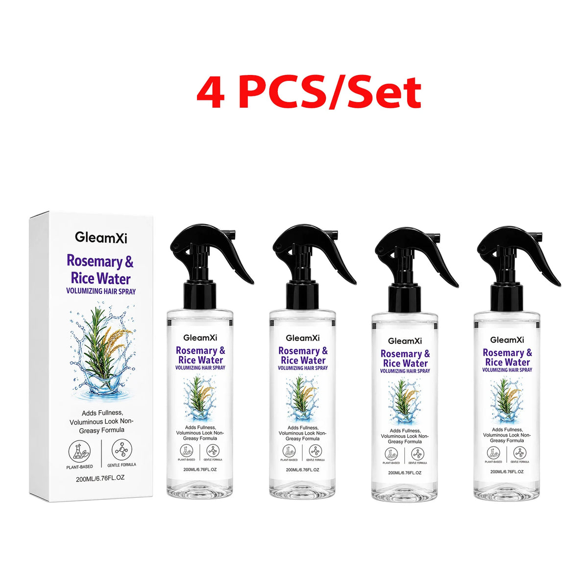 Rosemary Rice Water Volumizing Hair Spray 200ml Lift Hair Roots Adds Fullness Smooth Frizzy Hair Lightweight Non Greasy