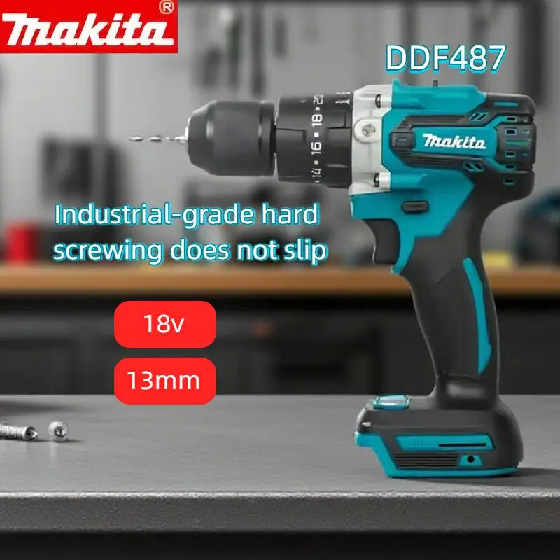 MAKITA 18V lithium electric rechargeable hand drill  DDF487 13mm without battery