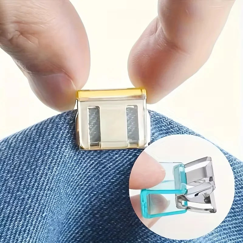 10pcs Invisible leg shortening device, adjustable anti slip hidden clip, suitable for jeans, no need for sewing clothes adjuster