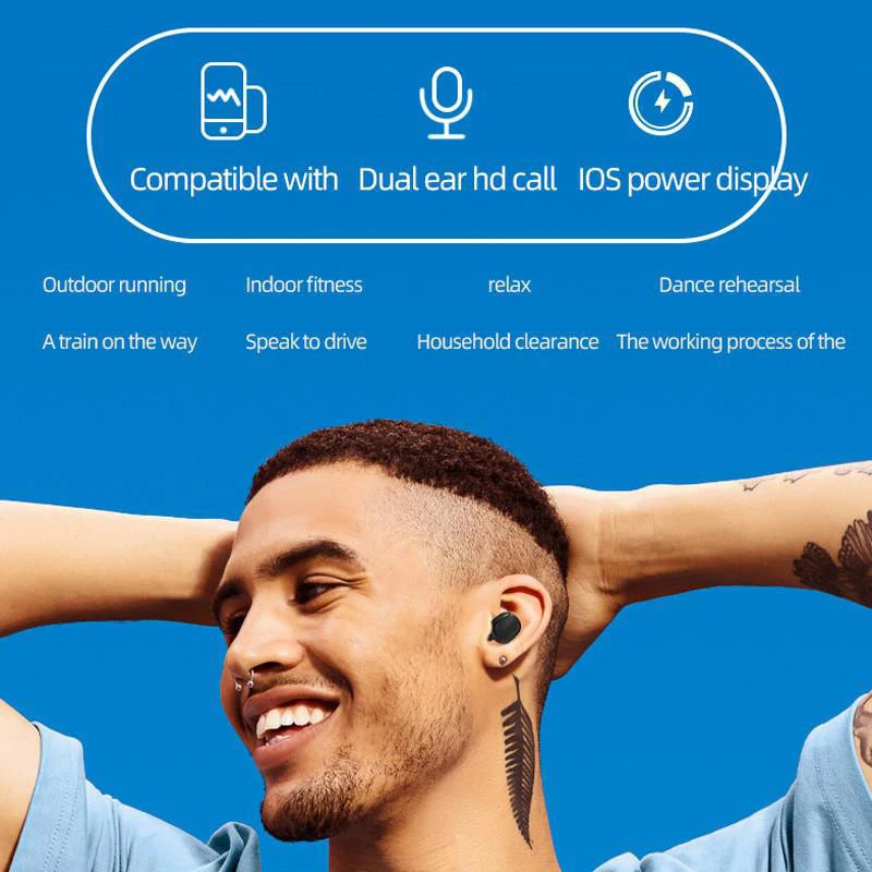 A6S TWS Wireless Bluetooth 5.1 Earbuds LED Digital Display Touch Control Earphone Mic Waterproof Sport Headset For Xiaomi Huawei