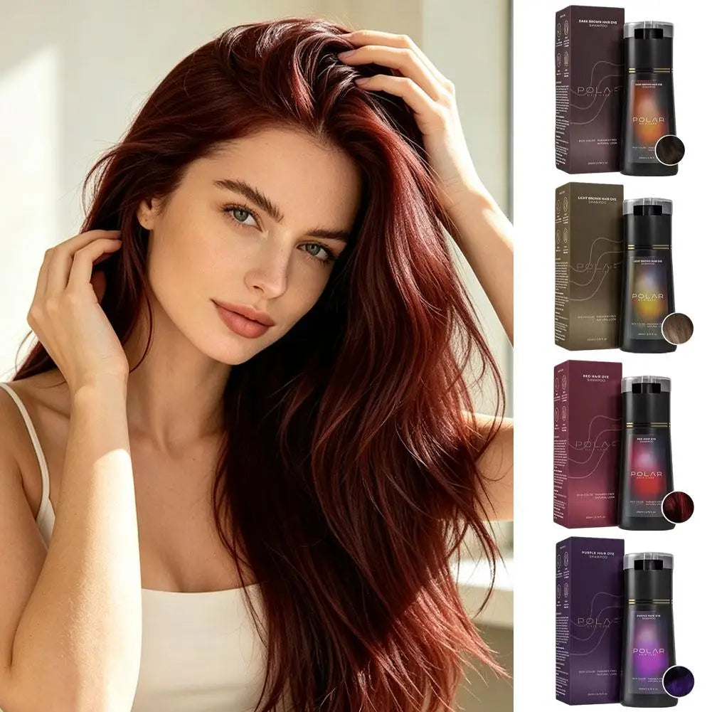 Hair Dye Shampoo Semi Permanent Hair Color Shampoo For Gray Hair Cover Women Men Black Brown Purple  Home Hair Dye Kit