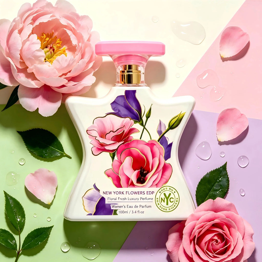 Bond No. 9 New York Flowers Eau de Parfum 100ml 3.4 fl.oz Women Luxury Perfume Floral Fresh Long Lasting Signature Scent New York Fragrance Fall Back To School Halloween Thanksgiving Christmas Holiday Birthday Wedding Anniver