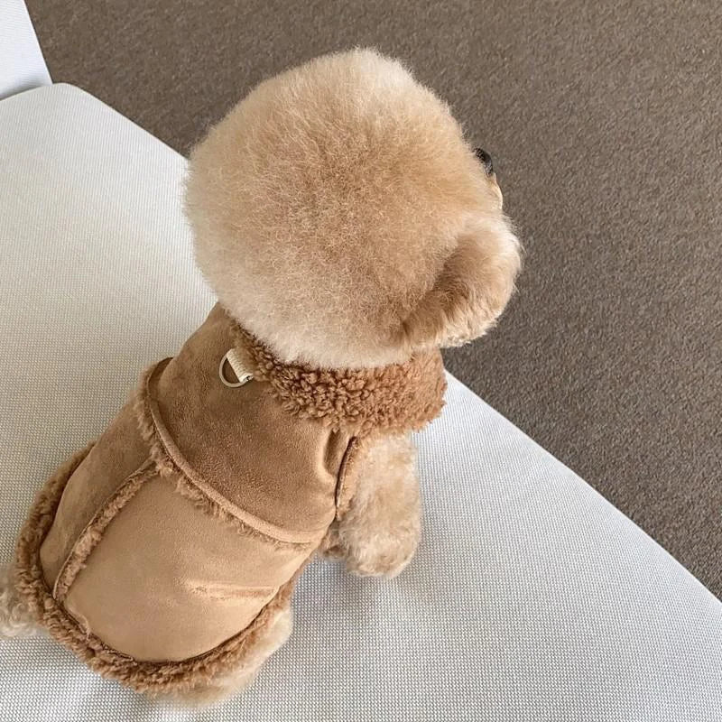 Classic Fleece-Lined Dog Vest, Winter Warm Jacket for Dogs, Cozy Traction Apparel for Chihuahua, French Bulldog, Teddy & Puppy