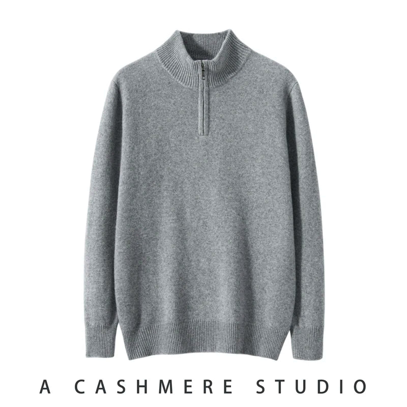 Autumn and Winter 100% Cashmere Men's Clothes Classic England Wind Solid Color Man Thicken Sweater Fashion Men Knitted Pullover
