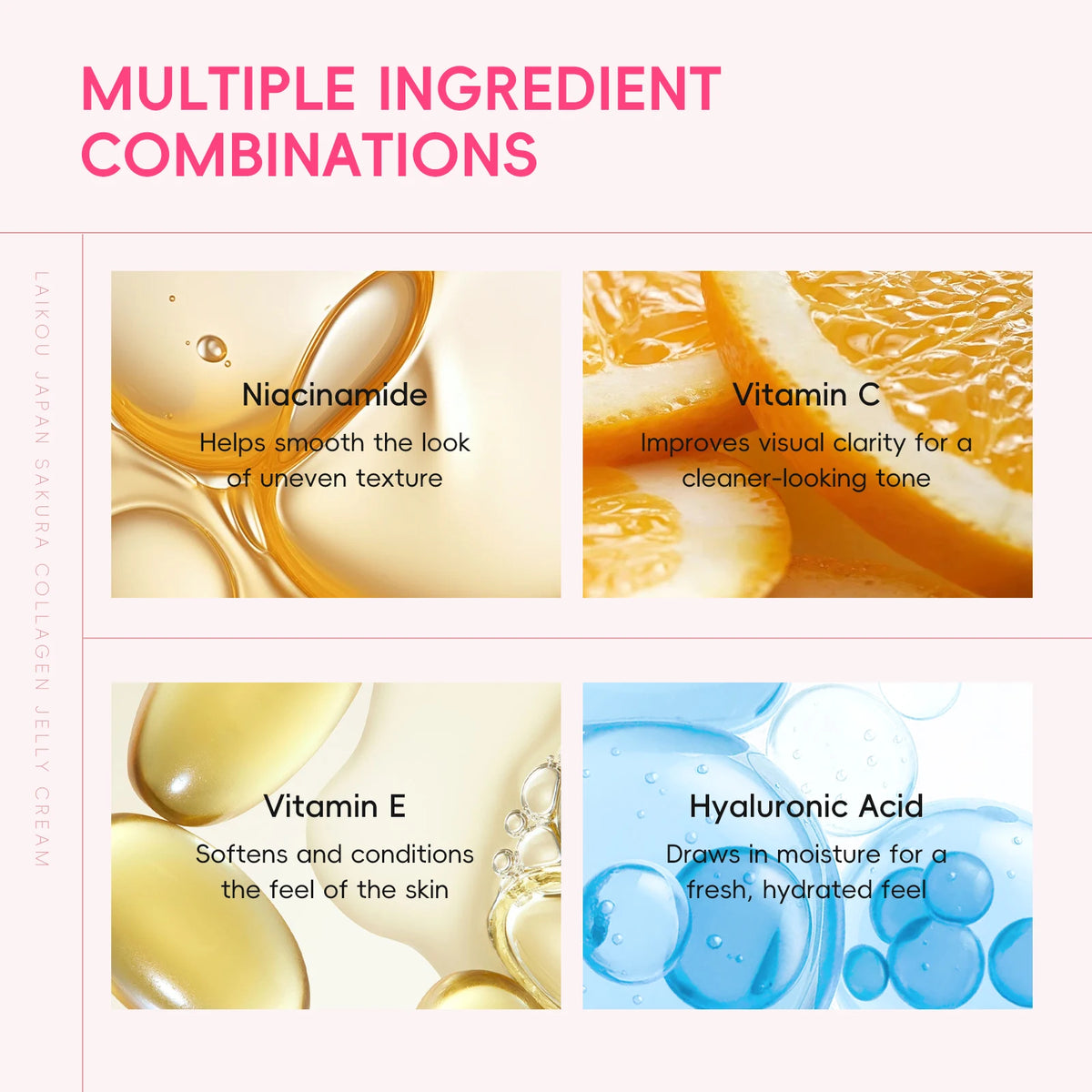 LAIKOU Japan Sakura Collagen Jelly Cream 100g Gentle Formula Hydrated Plump Youthful Radiance Glass Glow Skin Care