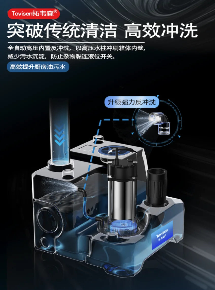 Basement sewage lifting pump station integrated automatic toilet kitchen sewage pump