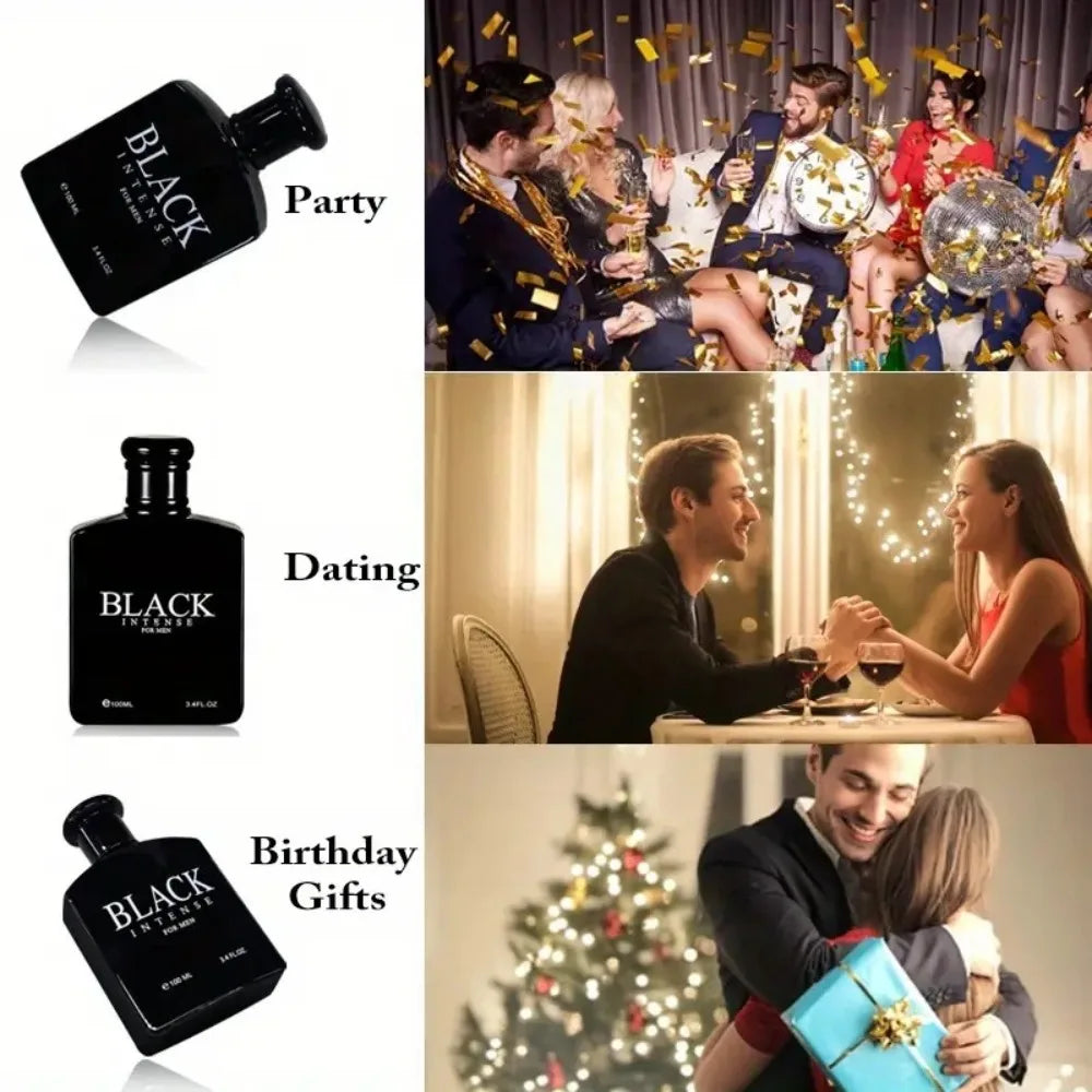 100% Brand-Original, High-Quality Men's Pure Black Perfume: Elegant Blackcurrant and Sandalwood, 100ml