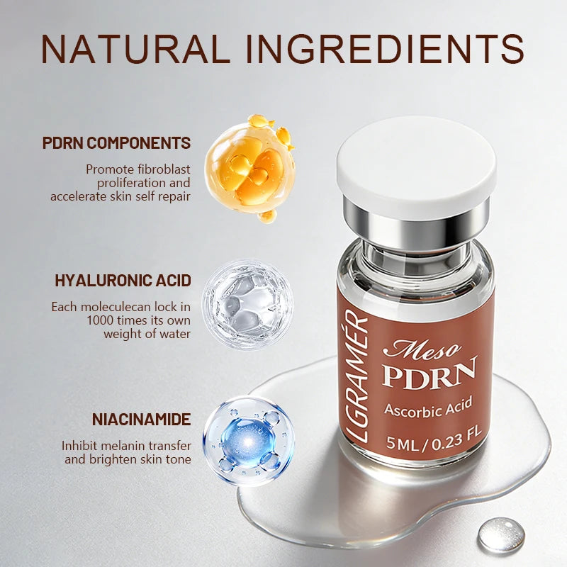 5ml  PDRN Serum, Lightweight Quick-Absorbing Facial Brightening & Anti-Aging Long Lasting Repair, Refreshing Daily Dull Skin