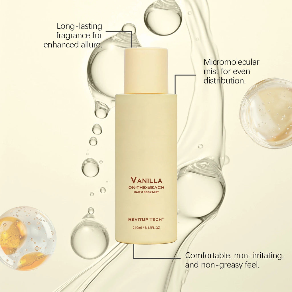Vanilla Beach Fragrance Mist Moisturizing Hydrating Body Spray Skin Smoothing Daily Gentle Care Intense Scent Lock Professional
