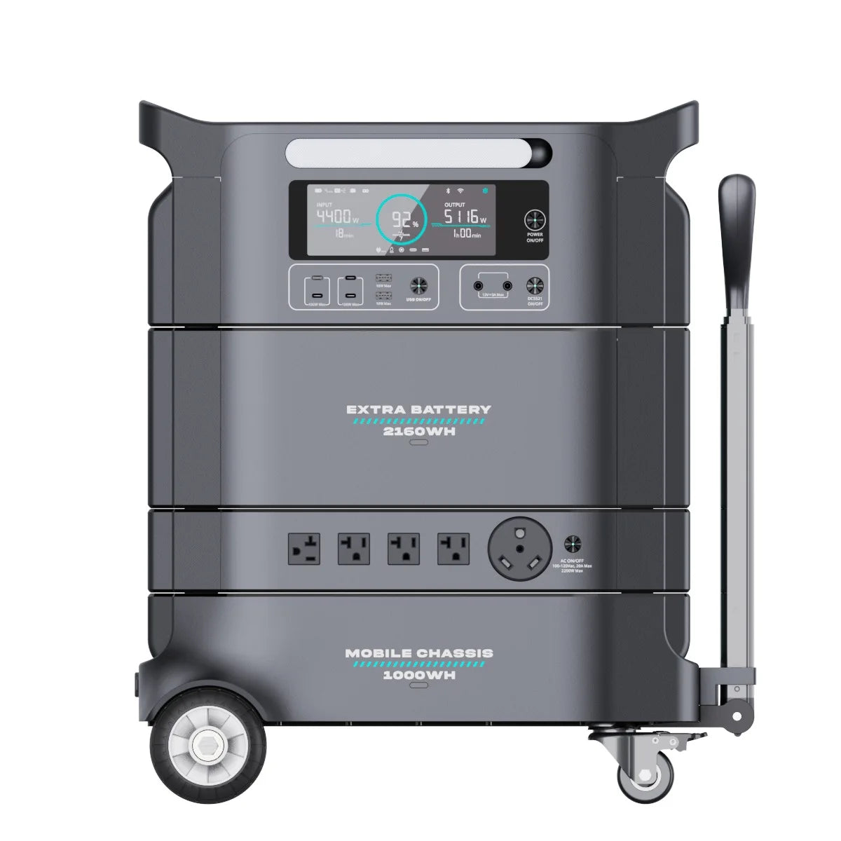 Librids 3600W Stackable Portable Power Station Home Solar Energy Storage Lithium Iron Phosphate Battery Outdoor