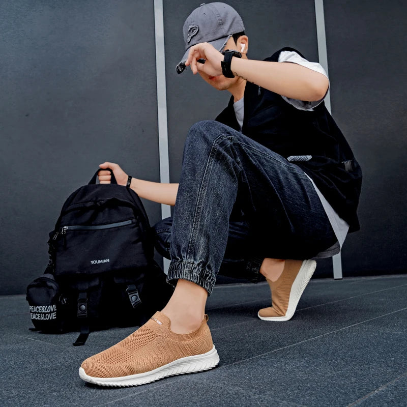 Men Vulcanize Shoes Mesh Men Shoes Lightweight Comfortable Men's Sneakers 2025 Autumn Fashion Slip on Flats Shoes Male Loafers