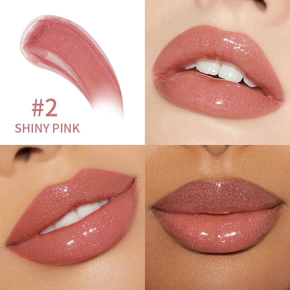 8-Color Liquid Light Glitter Lip Glaze Long-lasting Deep Moisturizing Lip Gloss Reduce Lips Lines Slight Shimmer Makeup Lip Oil