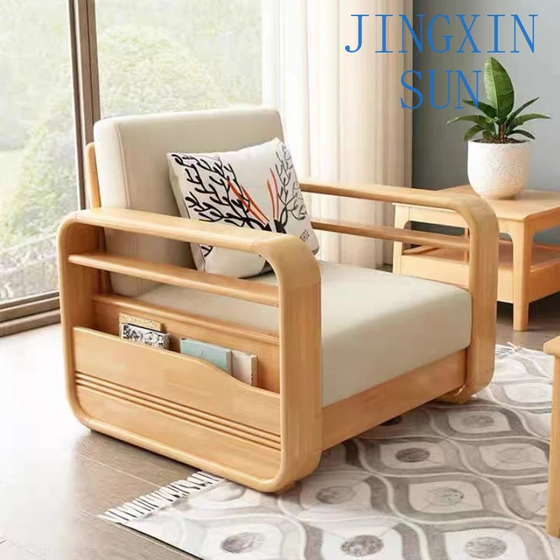 Furniture Nordic Solid WooWooden Living Room Simple sehold Turning Divan Small Apartment