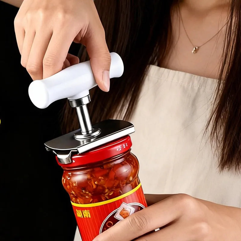Portable Jar Lids Opener with Adjustable Handle Stainless Steel Easy Open Bottle Opener Glass Can Manual Openers Kitchen Gadgets