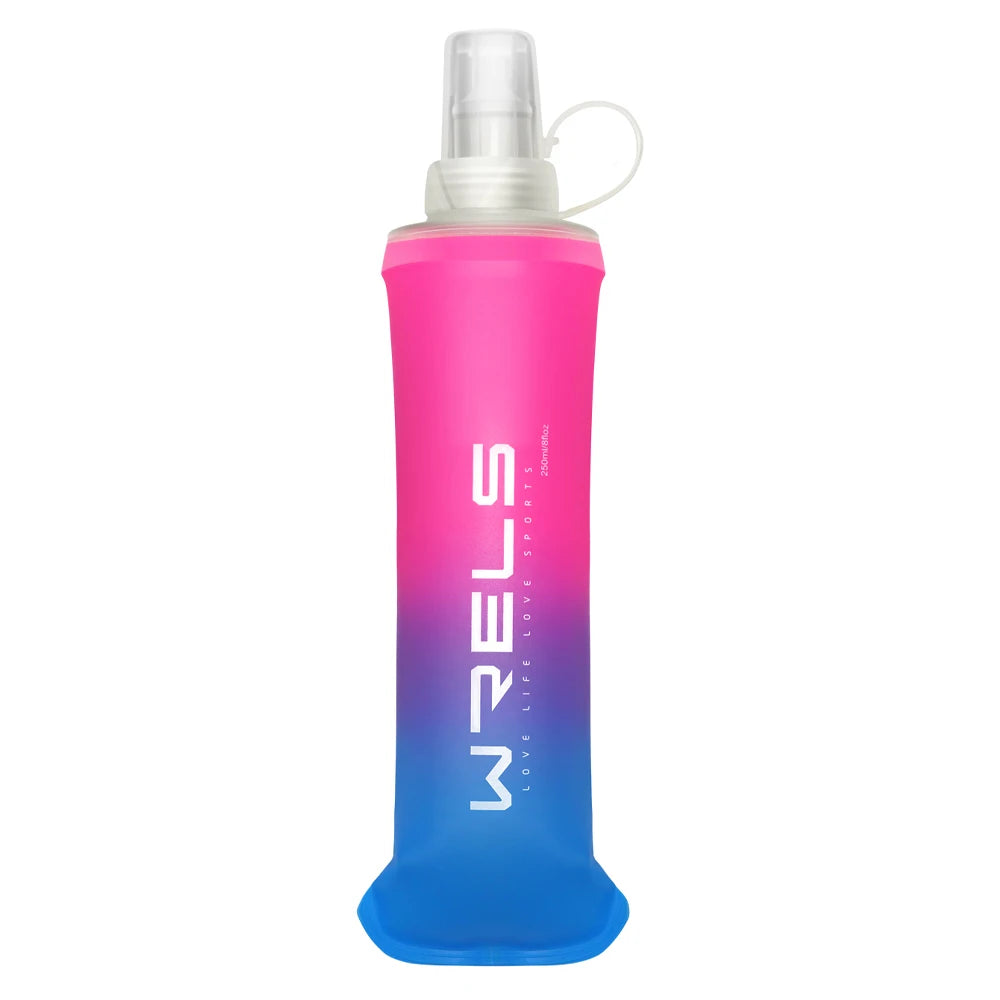 1pc Colorful Gradient Color Outdoor Convenient Folding Water Bottle for Cycling,Camping,Hiking,Running,Fitness,Travel