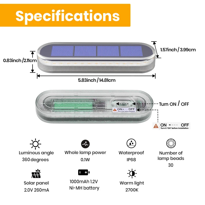 5 Years Lifespan Solar LED Step Lights Waterproof IP68 Outdoor LED Deck Lights Auto ON OFF for Stairs Driveway Deck Walkway Dock