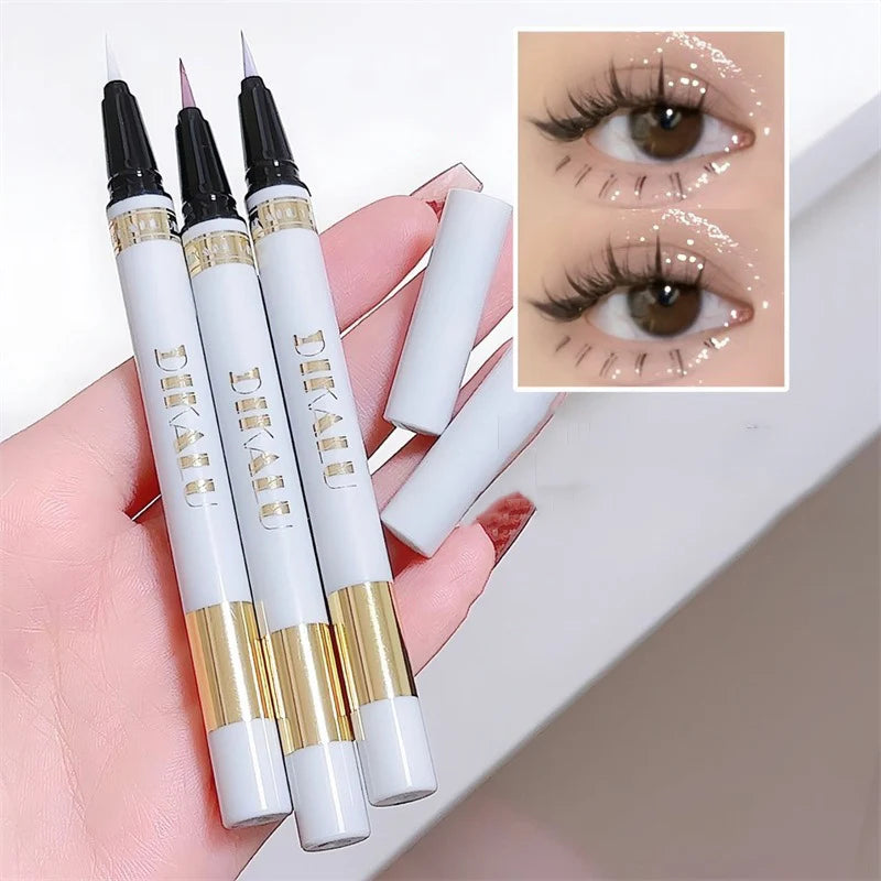 1Pc Glitter Eyeshadow Pen Matte Purple Diamond Eyeliner Pen Waterproof Highlight Brighten Silkworm Makeup Pencil Shiny Eyelids