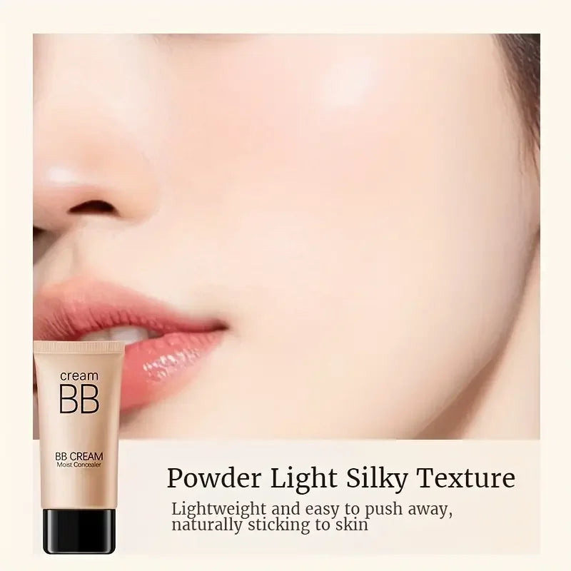 Waterproof BB Cream Full Coverage Concealer, Natural/Ivory  Long-Lasting Foundation Makeup,Oil Control,Even Skin Tone,Hide Pores