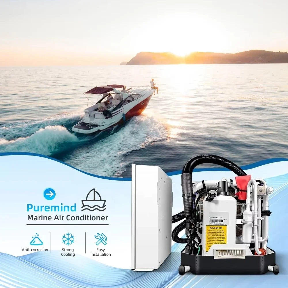 Puremind Best Selling 16000 Btu Boat Air Conditioner Water Cooling Chiller Marine Air Conditioning for Boat Yacht Vessel Factory