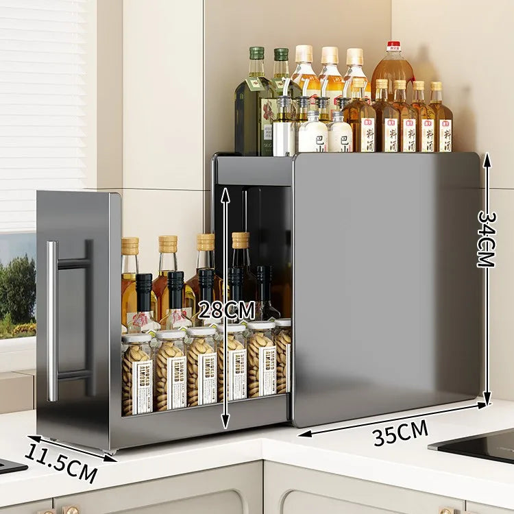 New Pull-out Multifunctional Multi-layer Storage Shelf for Seasoning Products Kitchen Narrow Table Supplies Storage Rack