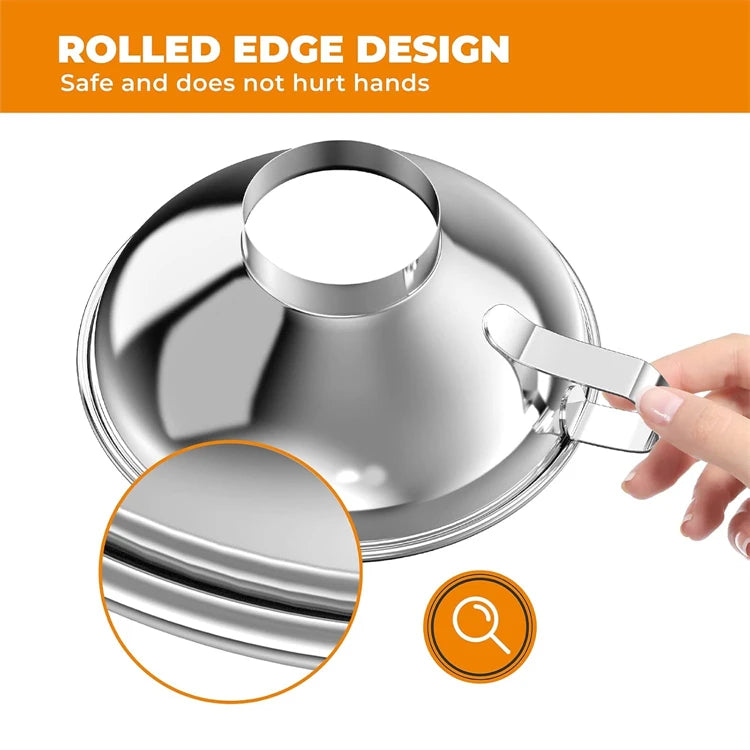 LMETJMA Canning Funnel Large Kitchen Metal Funnels For Filling Mason Jars Stainless Steel Wide Mouth Funnels Kitchen Gadgets