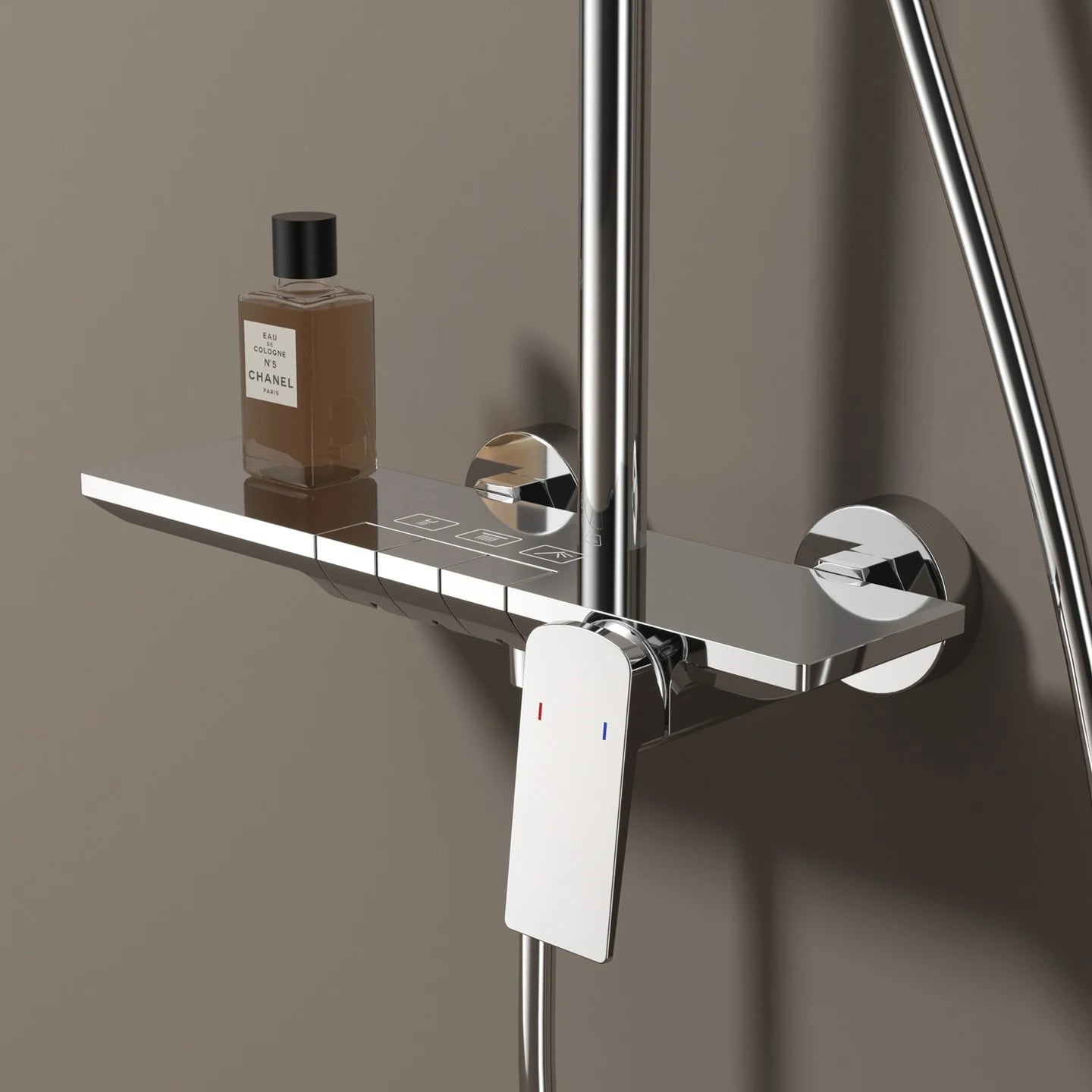 Rose Gold Piano Bathroom Shower System Solid Brass Bathroom Faucet Accessories Rain Shower Head Hot Cold Piano Shower Set