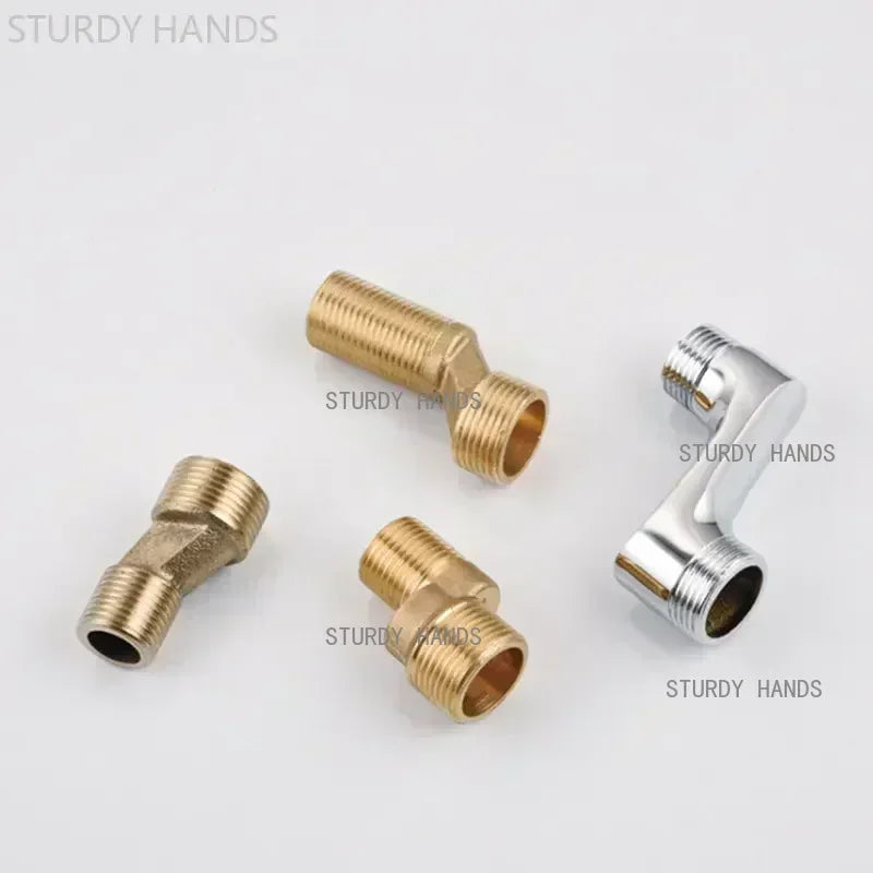 2Pcs Shower Faucet Curved Foot Adjustable Adapter Solid Brass Wall Mounted Replacement Angle Valve Kitchen Bathroom Accessories