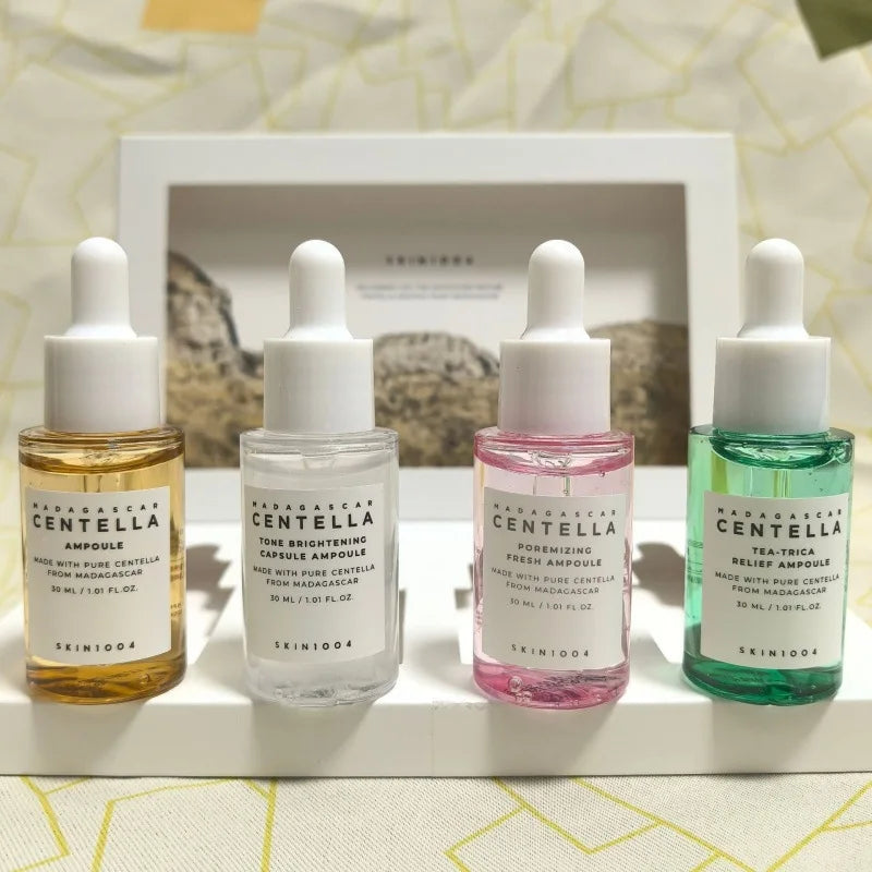 4-Piece Set SKIN1004 Madagascar Centella Ampoule Kit 30ML Soothing Calming Serum Collection for Sensitive & Acne-Prone Skin