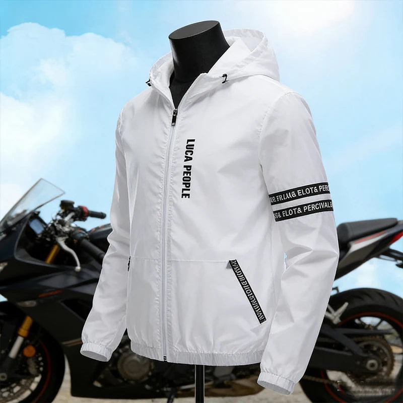 Summer Ice Silk Sunscreen Jackets Men's Clothing Lightweight Hooded Coat Outdoor UV Resistant Jacket Fishing Cycling Suit Male