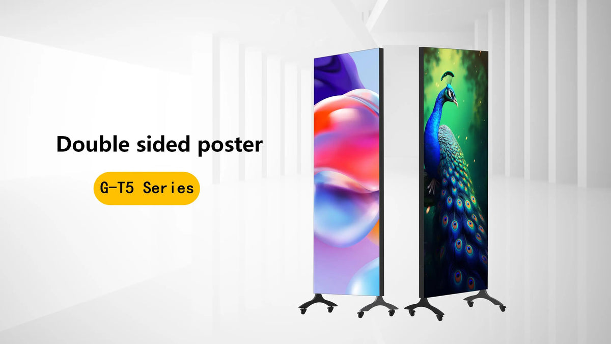 G-T5 Series Smart Poster LED Screen Double-Sided Indoor 750x2000mm High-End Movable Vertical Display P1.25/1.56/1.9/2.5/2.6/2.9