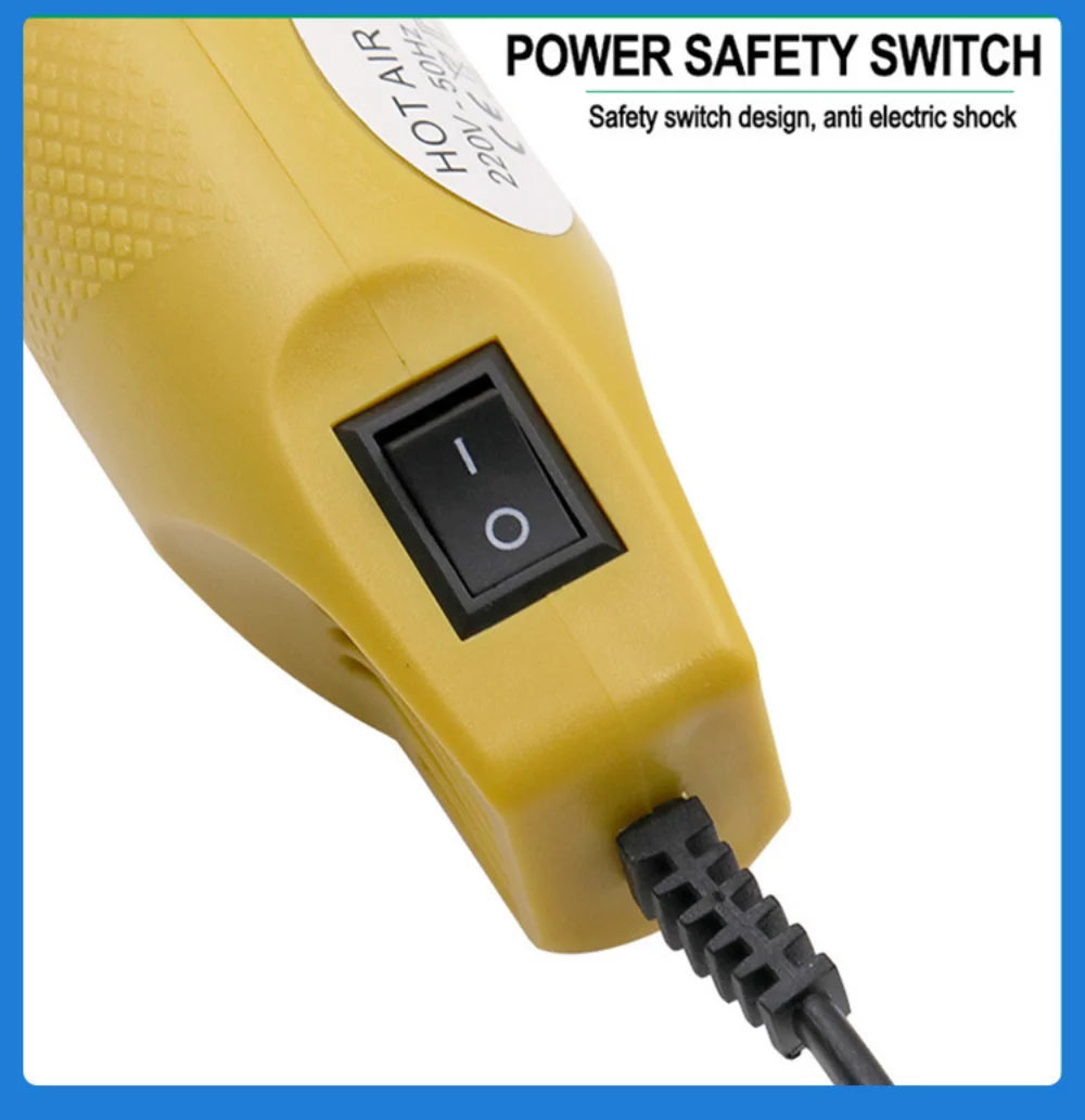 300W Hot Air Gun Portable Mini Heater for DIY Craft Embossing Shrink Wrapping PVC Multi Function Handheld Electrical Heat Tool