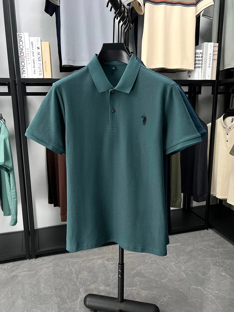 Designer brand 100% cotton short sleeve polo shirt fashion luxury pony embroidery men's summer casual high-quality Paul T-shirt