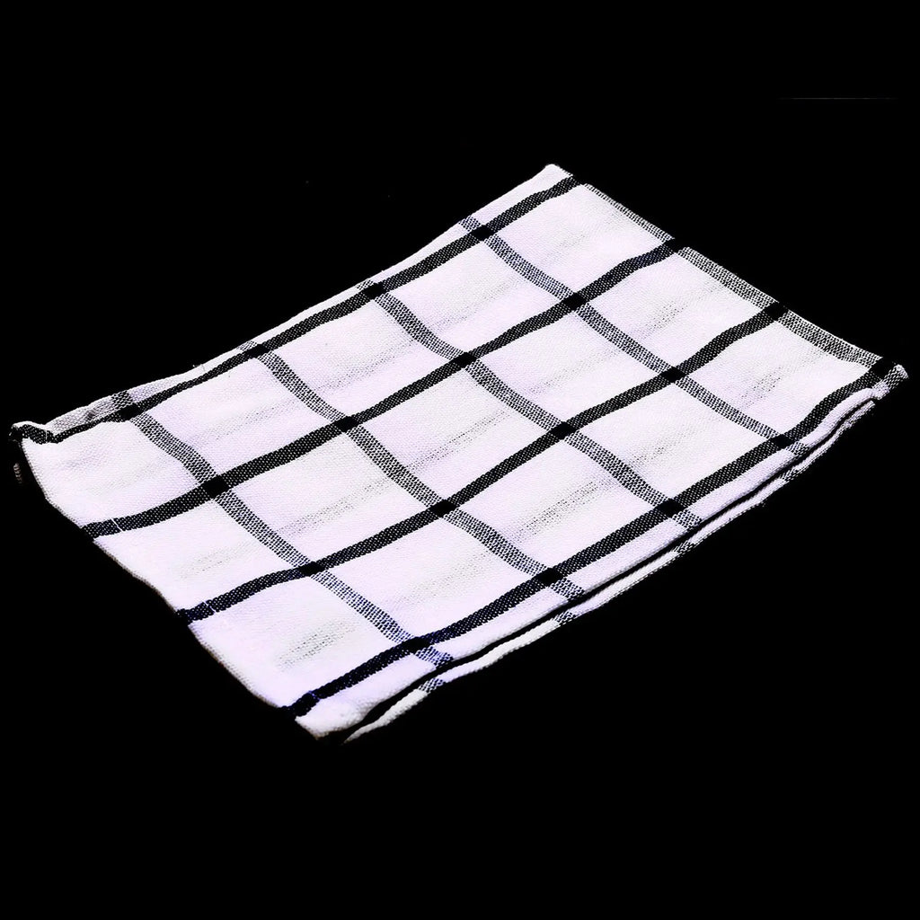 M12K-6Piece High Quality Blue White Plaid Striped Tea Towel Kitchen Towel Napkin Table Cloth 100% Cotton Woven Fabric