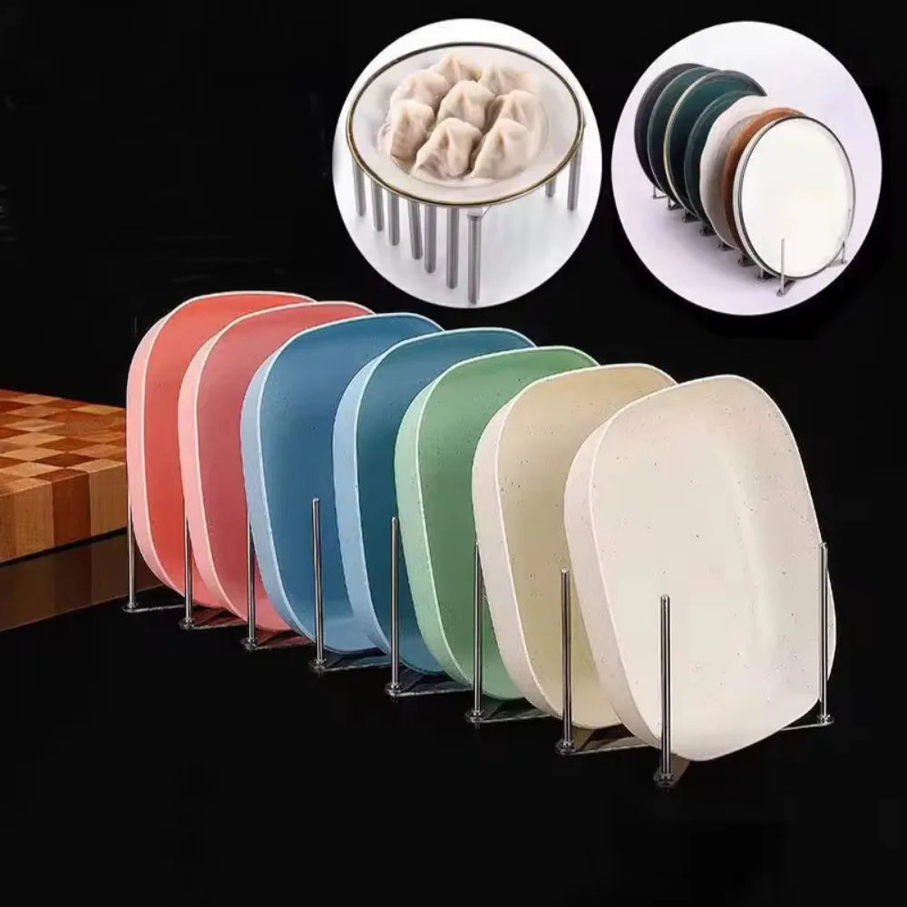 Stainless Steel Bowl Dish Organizer Pot Lid Rack Pan Retractable Foldable Plate Holder Shelf Tableware Storage Kitchen Gadgets
