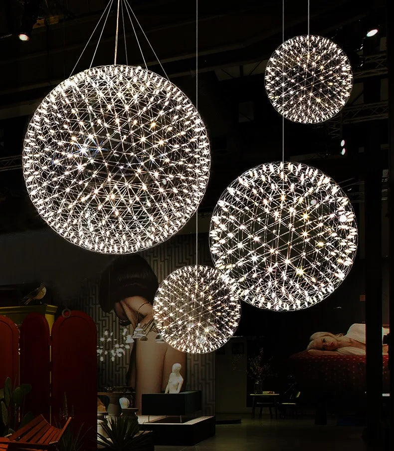 Sparkleball Panoramic Starry Sky Pendant Light Commercial Internet Celebrity Bar Salon Loft Duplex Art Ball Decorative Light