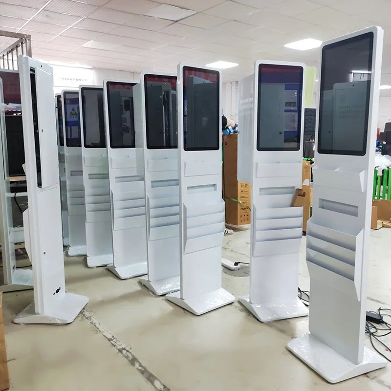 21.5" Floor Stand Digital Signage Kiosk Display for Newspaper Magazine Email Business Card Lcd Advertising Touch Screen
