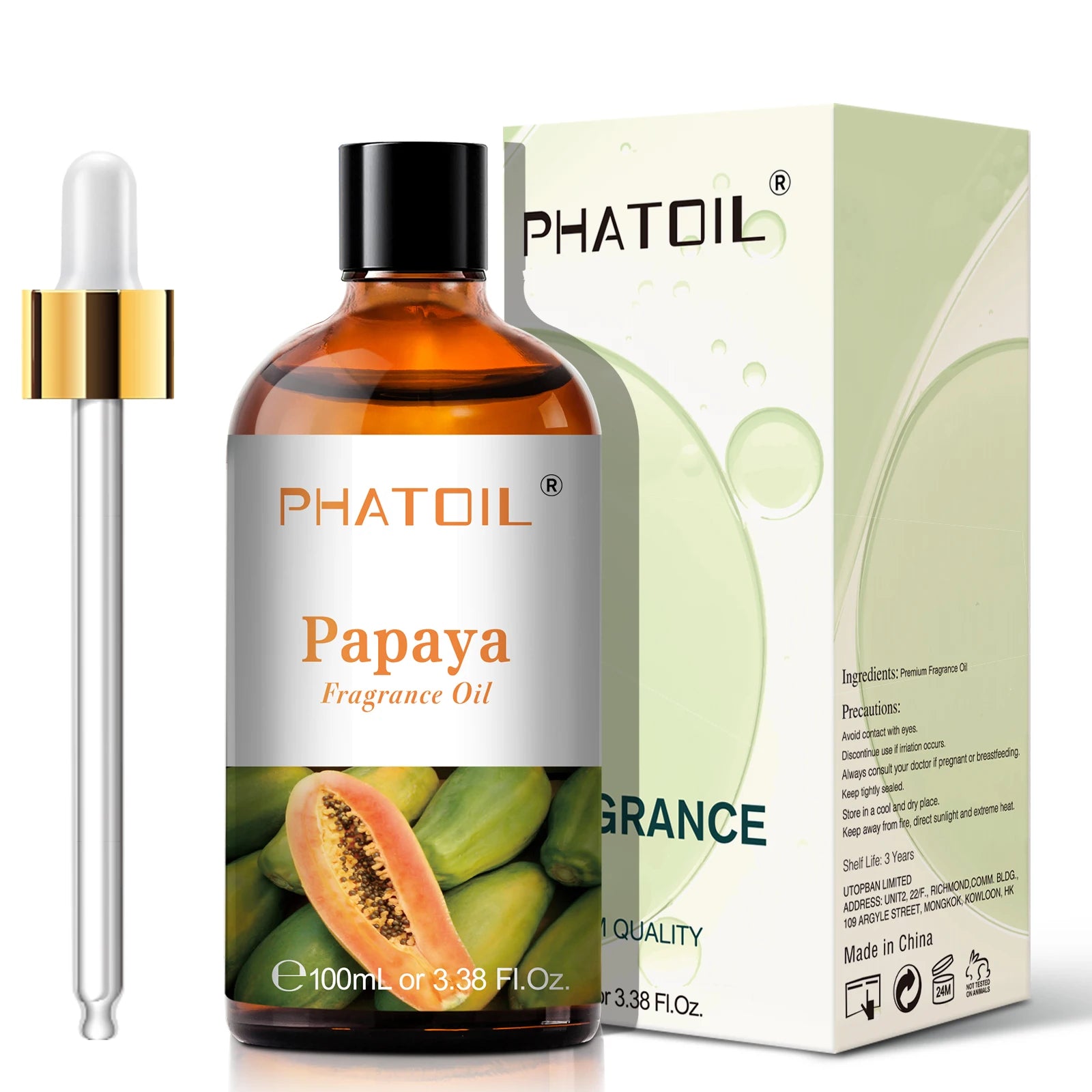 PHATOIL 100ml Fruit Series Fragrance Oils with Glass Dropper Coconut & Vanilla Strawberry Mango Cherry Aroma Oil For Diffuser