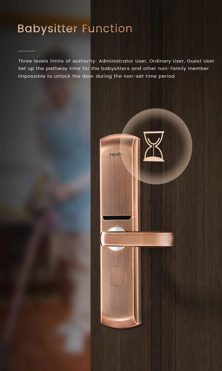 Black fingerprint smart lock keyless electronic dual-sensor smart digital handle door lock