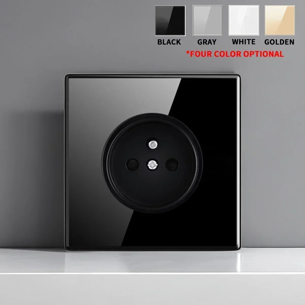 Black Tempered Glass Wall Switch Panel Led European 16a Socket Retro Toggle Light Switch Eu Uk Standard 1Gang-4gang 2usb Socket