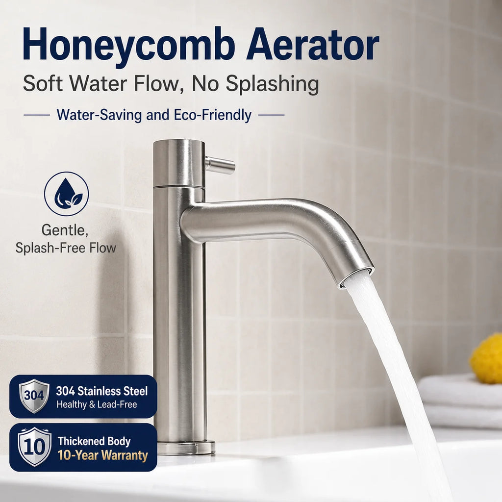 Stainless Steel Bathroom Faucet Hot Cold Water Mixer Tap Basin Faucet Matte Black Silver Single Handle Sink Taps