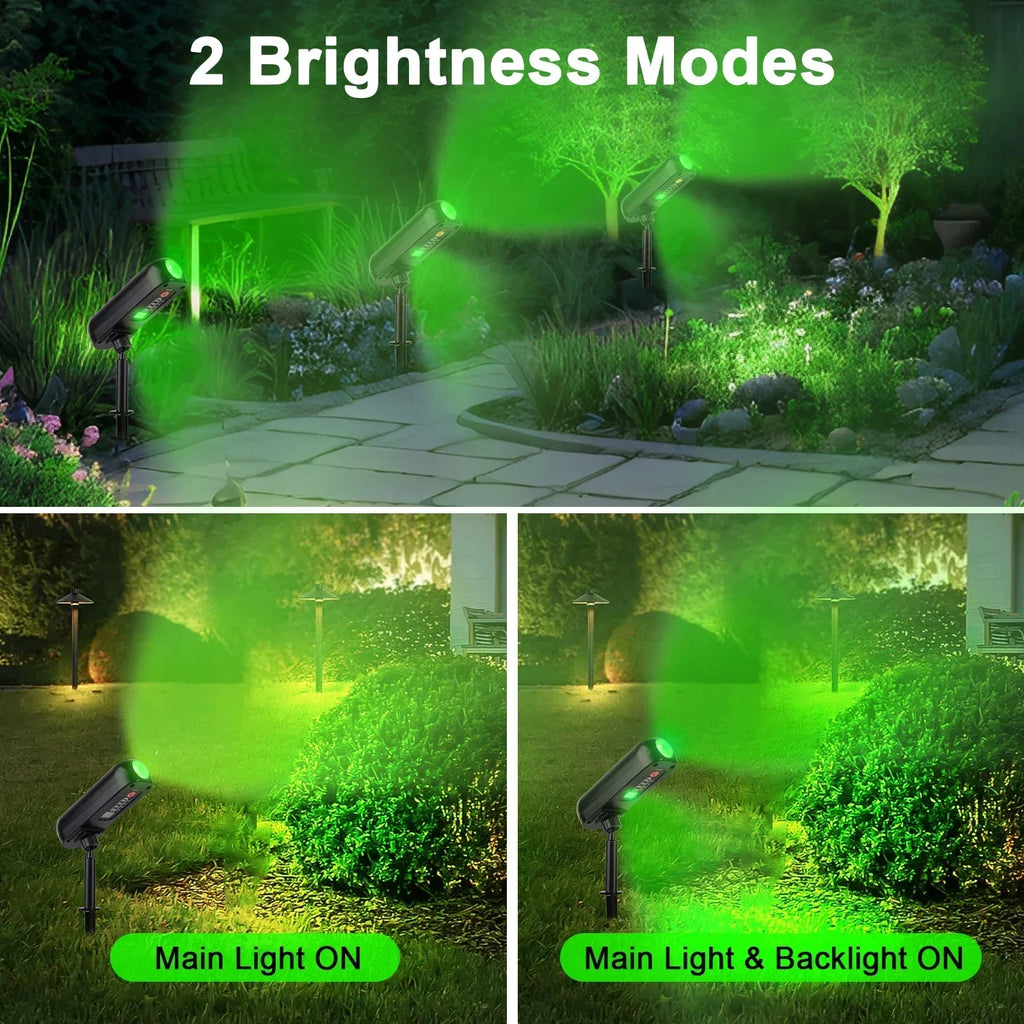 LED Solar Outdoor Courtyard Spotlights Waterproof Garden Decoration Atmosphere Lights 2modes of Tree Garden Channel Lighting