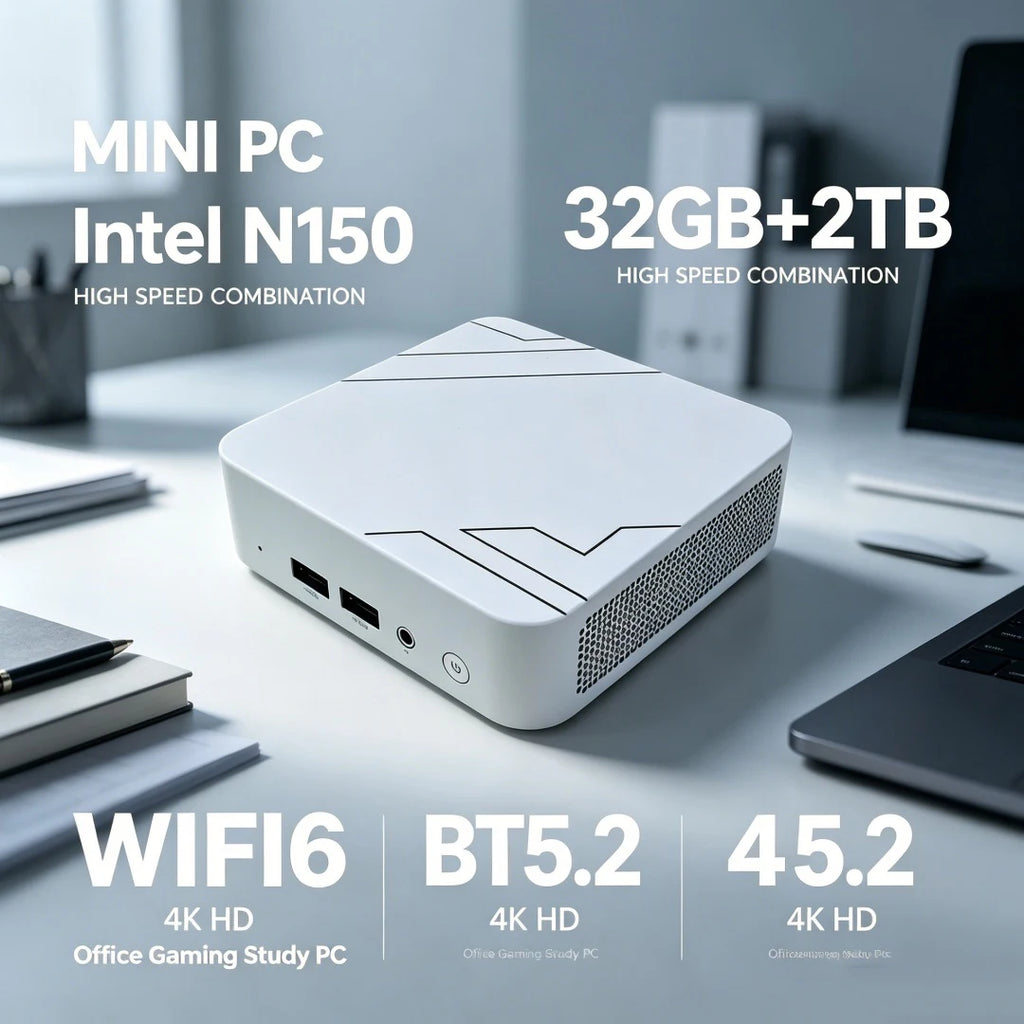 Mini PC Intel Core N150 16GB RAM 2TB SSD Mini Desktop Computer WIFI6 BT5.2 4K HD Office Gaming Study Mini PC