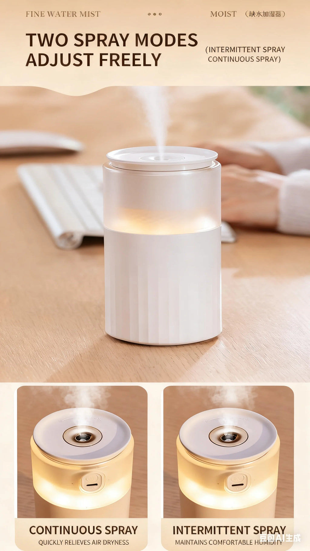 High Quality Colorful Humidifier Rotation Adjustment Night Light 250ML Essential Oil Air Humidifier
