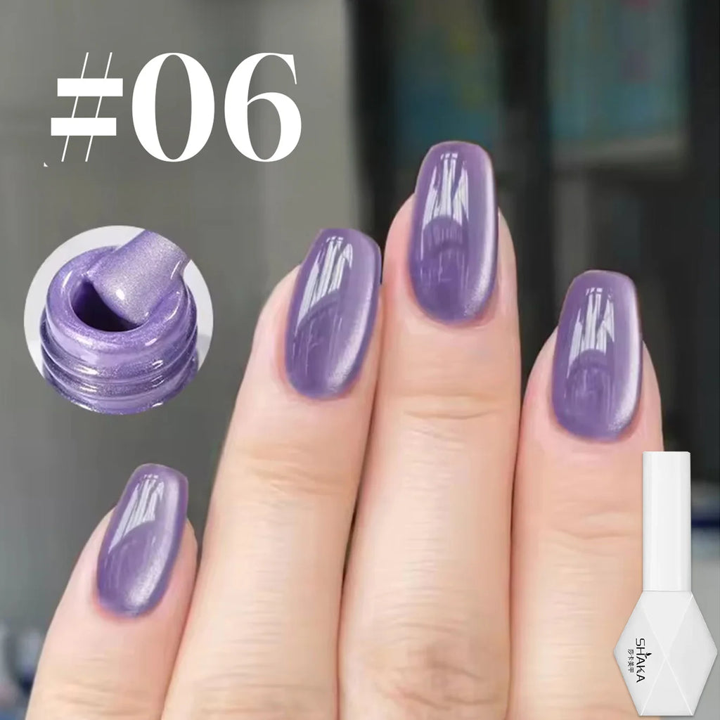 1-12pcs WS Summer Nails White Pink Blue Black Glass Bead Magnetic Gel Nail Polish Semi Permanent UV Soak Off Nail Art Decoration