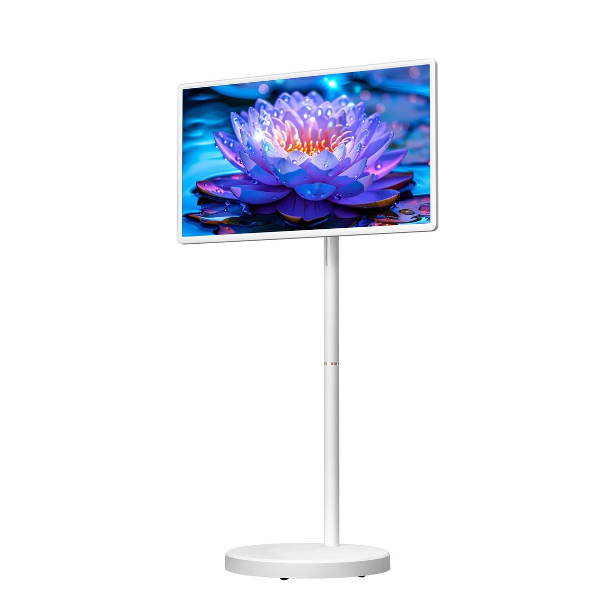 Floor-Standing TV Stand,32 Inch Monitor Screen Digital Signage Touch Screen Android 15 4+128GB Smart TV Display Portable TV Moni
