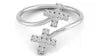 CVD HPHT Lab Created Diamond 10Karat Gold Ring Minimalist Open Bypass Double Cross Diamond Ring Customized Jewelry For Women
