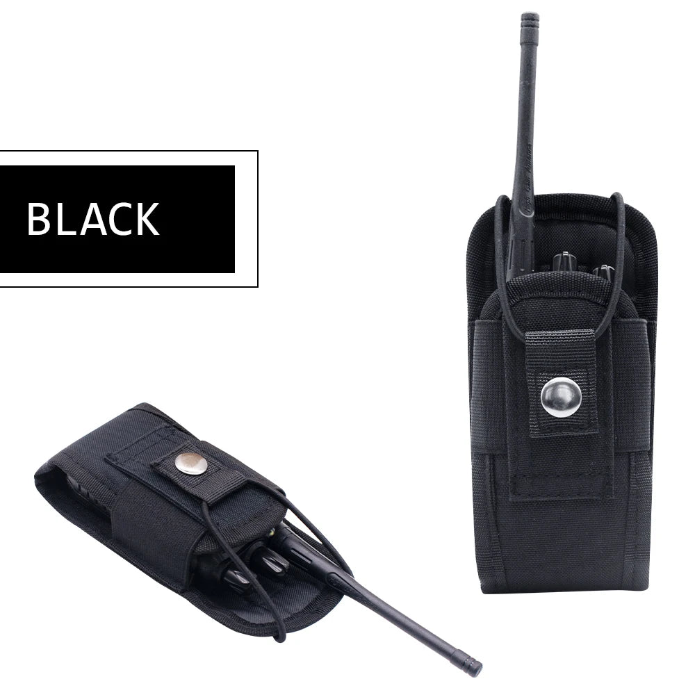 Tactical Walkie Talkie Pouch 600D Oxford Khaki Molle Radio Pouch Portable Outdoor Hunting Sports Phone Holder Interphone Holster